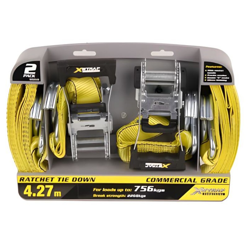 Tiedown Ratchet Yellow W/Hook 4.3M P/2