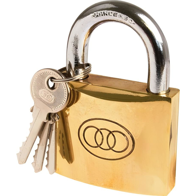 Tri-Circle - Padlock Brass Box 63mm #266