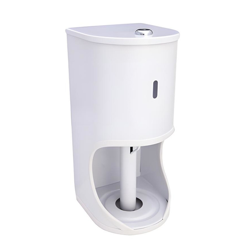 Toilet Roll Holder Lock 2Tier White