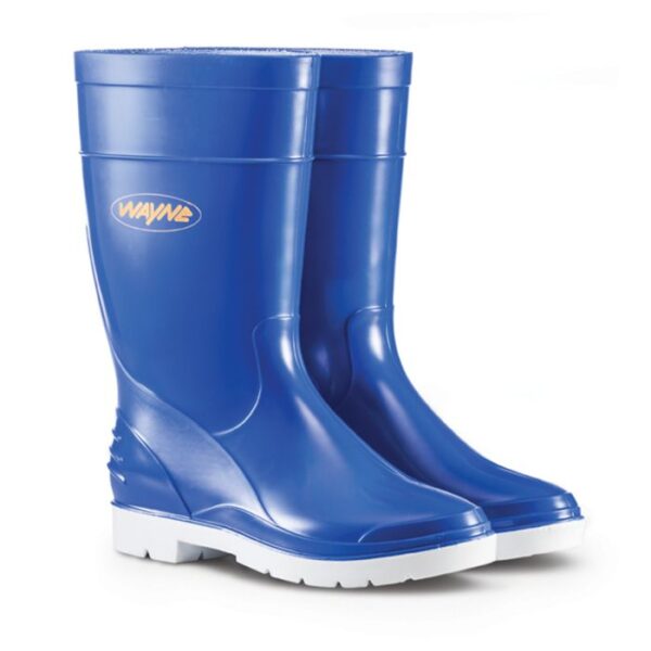 WAYNE GUMBOOT LADIES HALF L WHT/BLUE F1671 SIZE 8