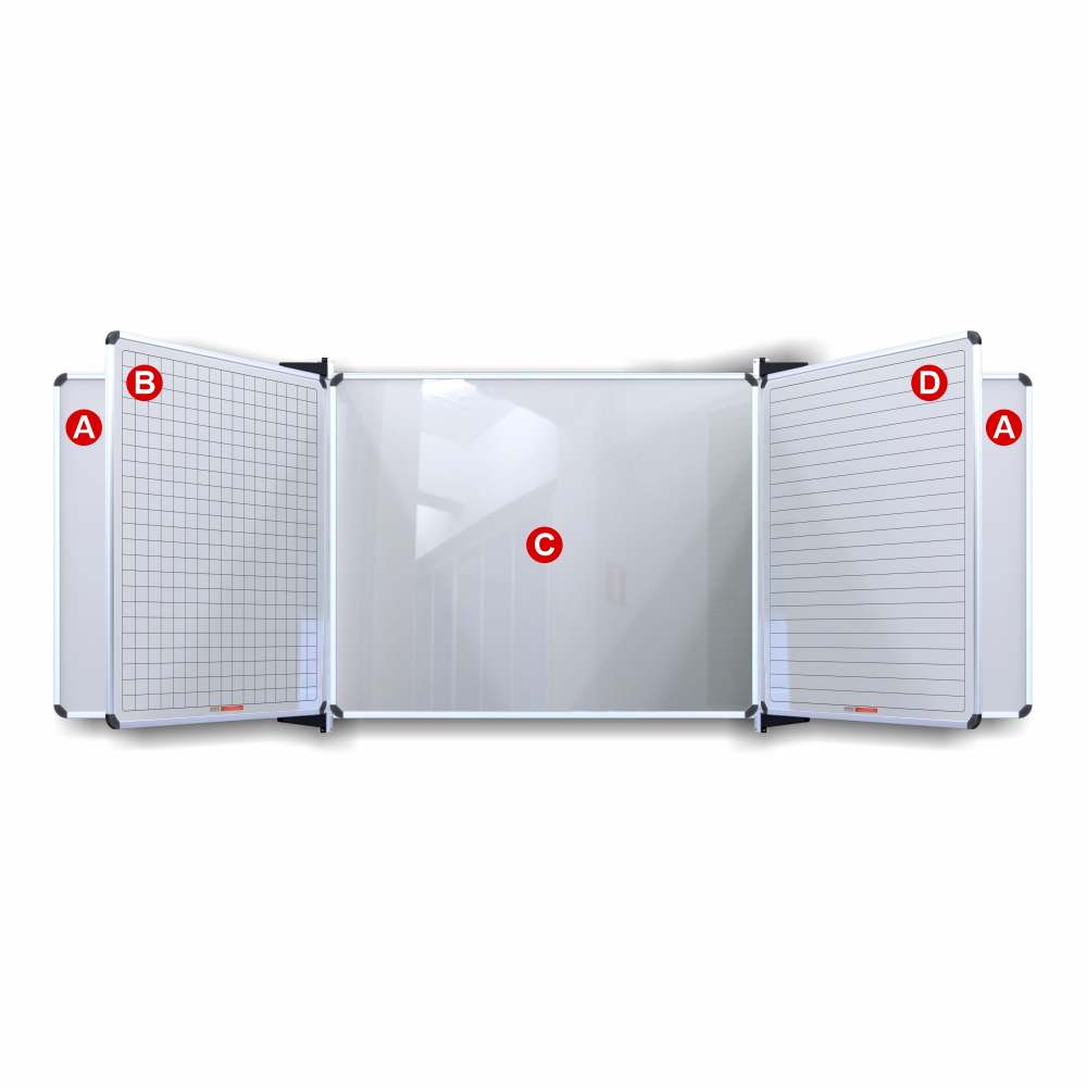 Educational Board Magnetic Whiteboard (1220*1210 - Squares and Lines - Swing Leaf - Option B)