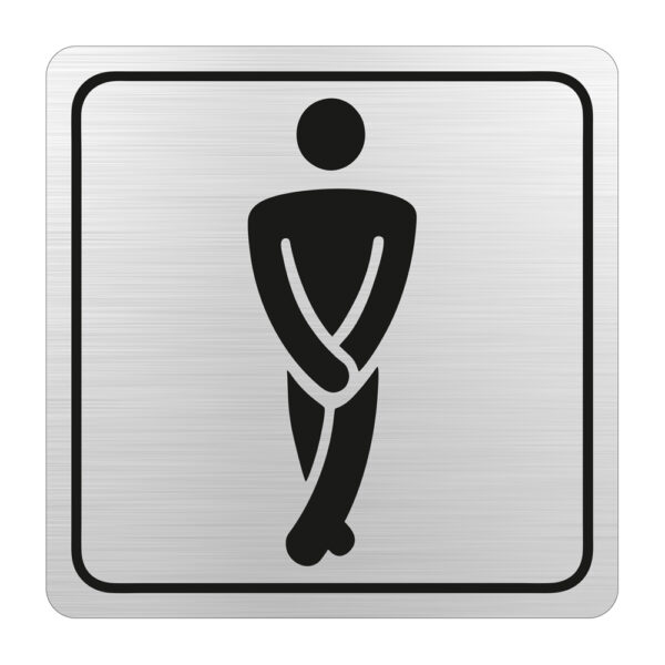 Gents Toilet Symbolic Sign - Black Printed on Brushed Aluminium ACP (150 x 150mm)