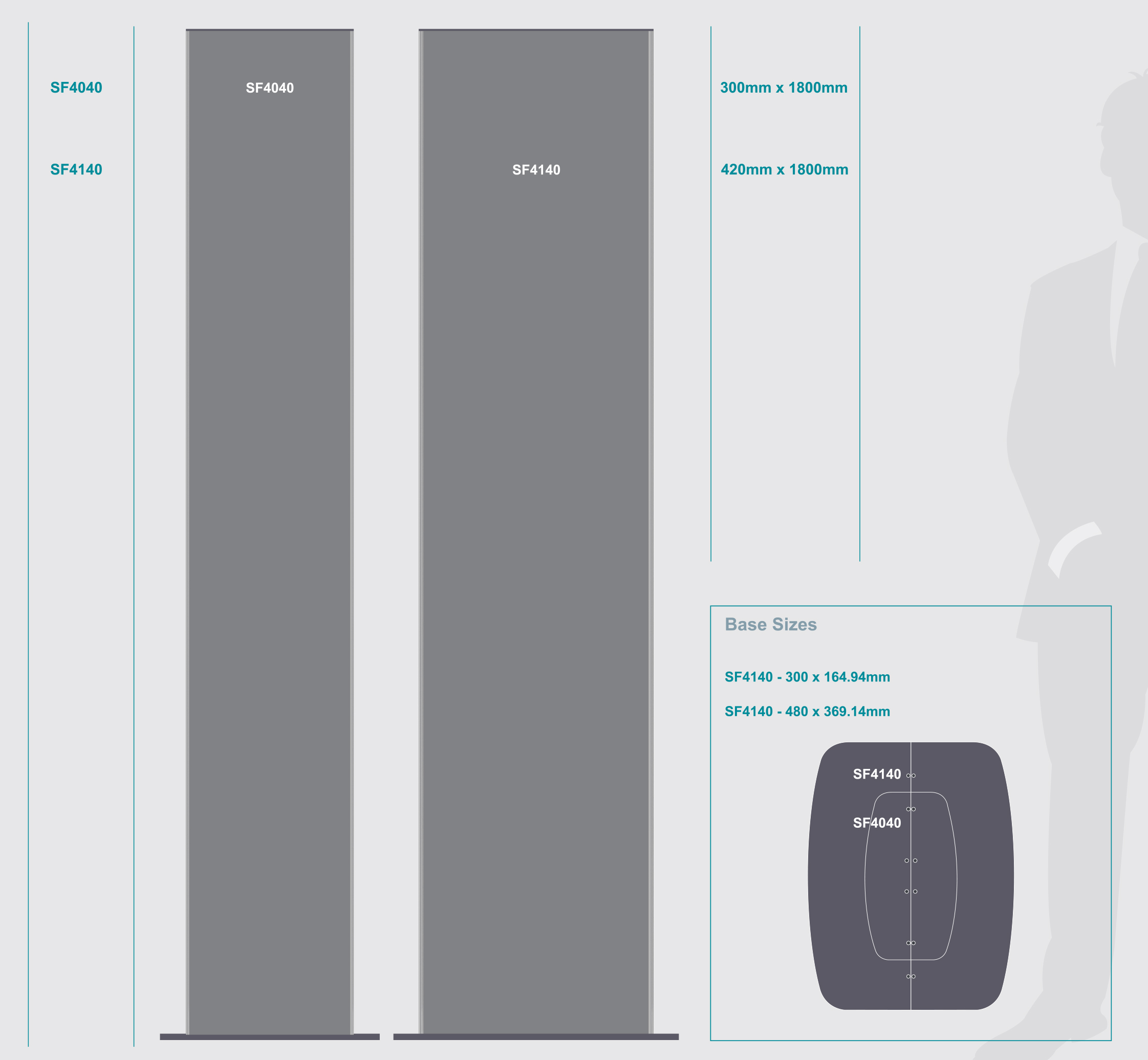 Sign Frame (420*1800mm - Double Sided - Standing)