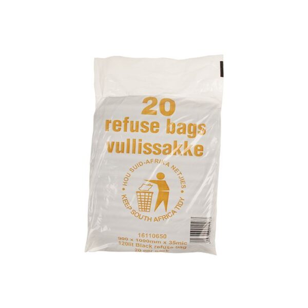 REFUSE BAG BLACK FOR 120L DRUM 20 PER PACK