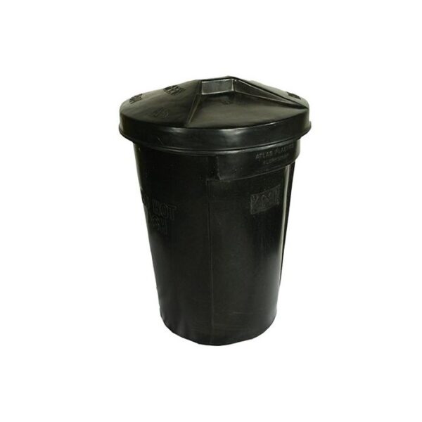 ATLAS REFUSE BIN + LID BLK 85LIT PLASTIC