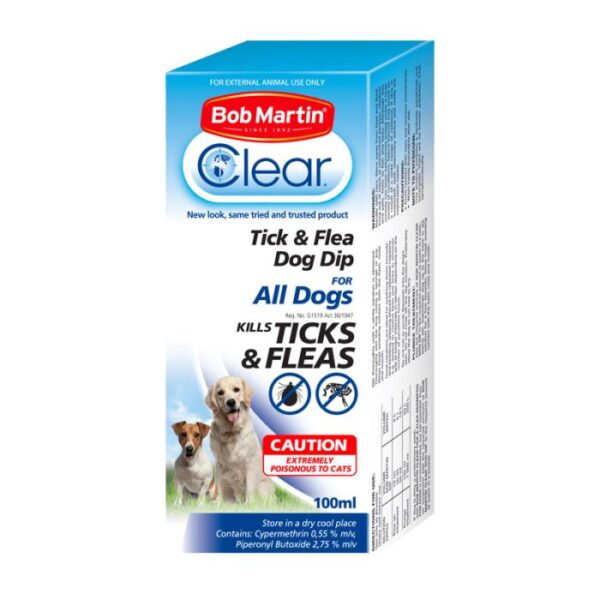 BOB MARTIN PET TICK & FLEA DOG DIP 100ML