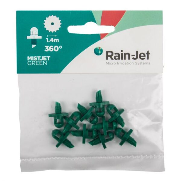 MICRO RAINJET HEAD MISTER 360DEG GRN 1.3MM 10PK