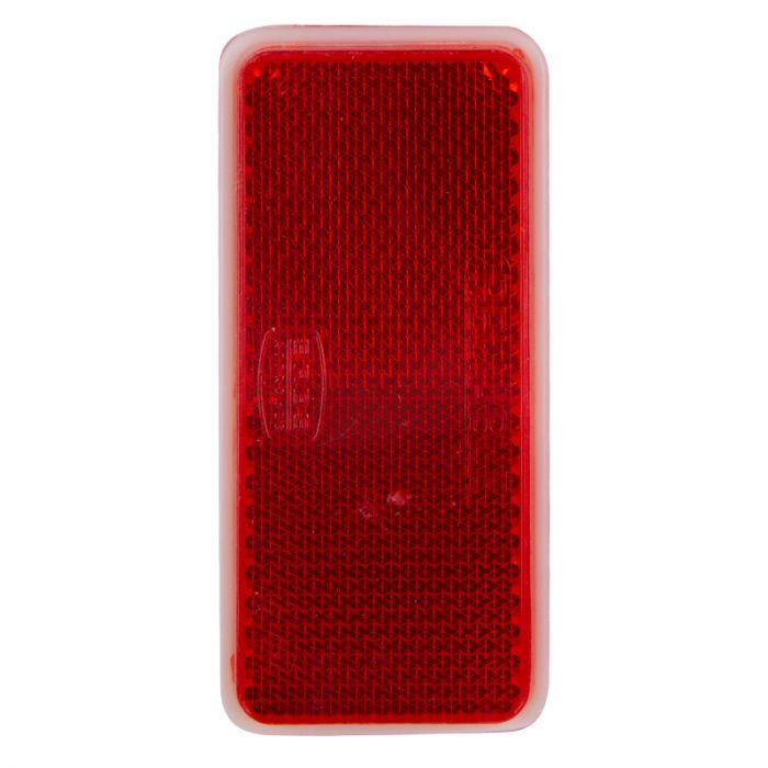 SQUARE REFLECTOR STICK-ON RED 90MM