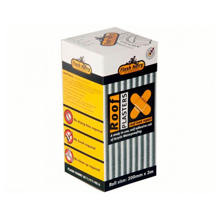 FLASH HARRY ROOF PLASTERS 3M X 200MM BLACK