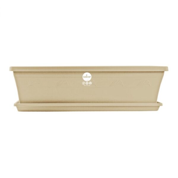 SEBOR SILL PLANTER & SAUCER SET 50CM BEIGE
