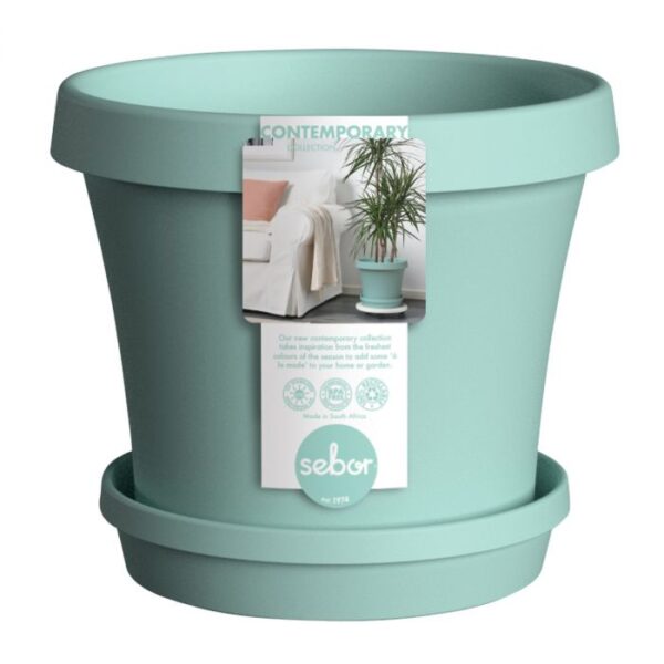 SEBOR SUPPOT & SAUCER SET 25CM TEAL