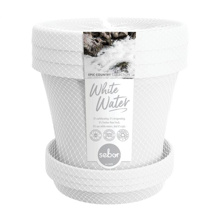 SEBOR SUPPOT & SAUCER SET 30CM WHITE WATER 3PCK