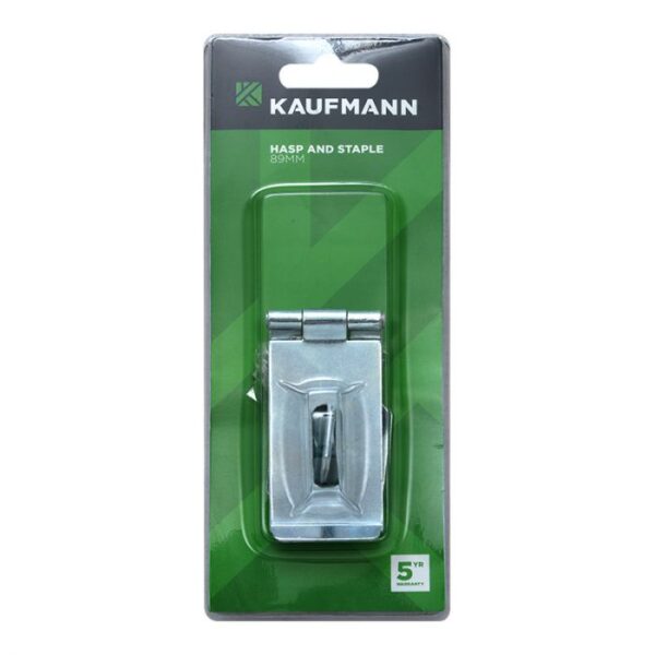 KAUFMANN HASP & STAPLE 90MM SAFETY GALV
