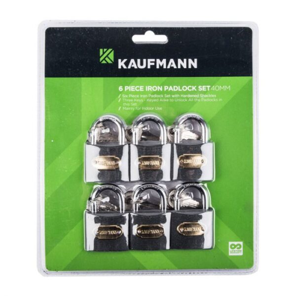 KAUFMANN STEEL LOCK SET 6 PC 30MM