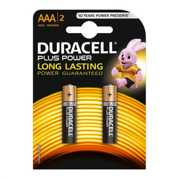 DURACELL BATTERY PLUS AAA 2 PK