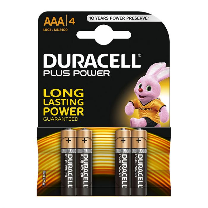 DURACELL BATTERY PLUS AAA 4 PK