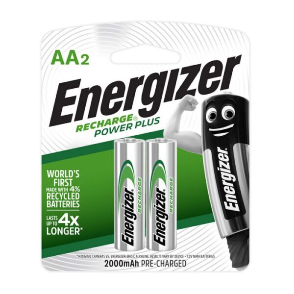 ENERGIZER BATTERY RECHARGE POWERPLUS AA 2PK 2000mA