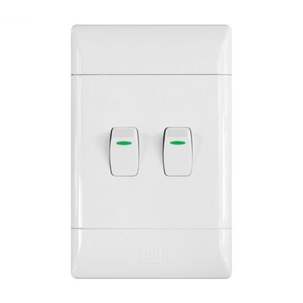 CBI LIGHT SWITCH 2L1W 2X4 WHITE