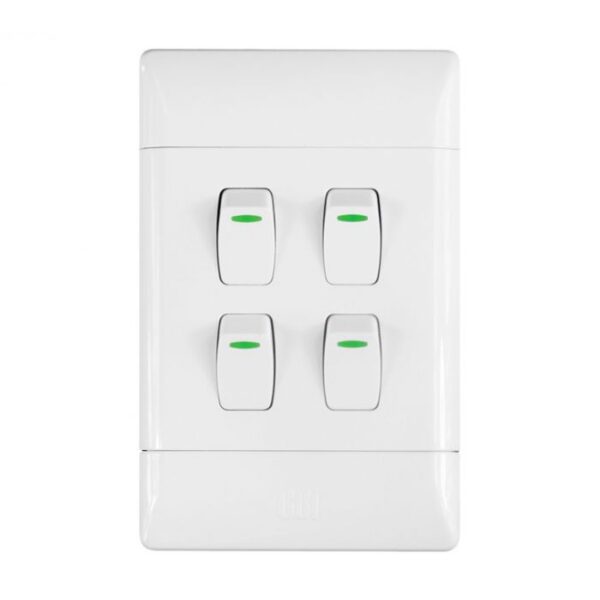 CBI LIGHT SWITCH 4L1W 2X4 WHITE