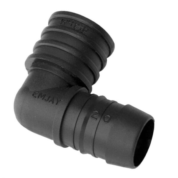 EMJAY ELBOW FEMALE 25MMX1 BLK INCH