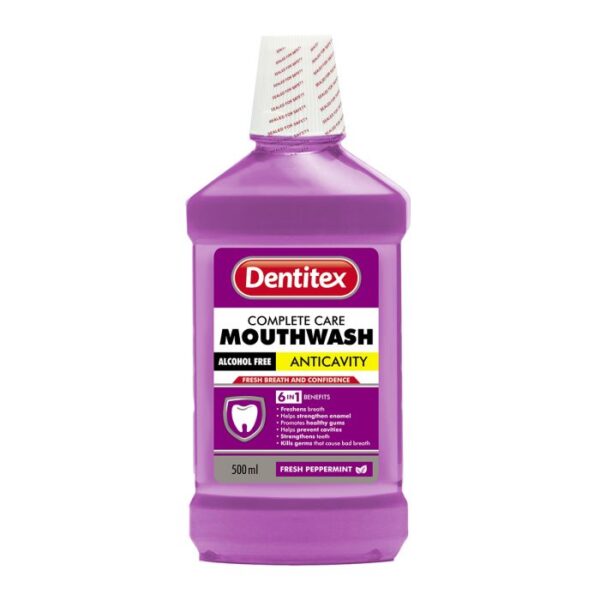 DENTITEX MOUTHWASH FRESH PEPERMINT NO ALCOHOL 500ML