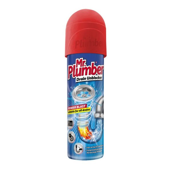 MR PLUMBER DRAIN UNBLOCKER AEROSOL POWERBLAST 180ML