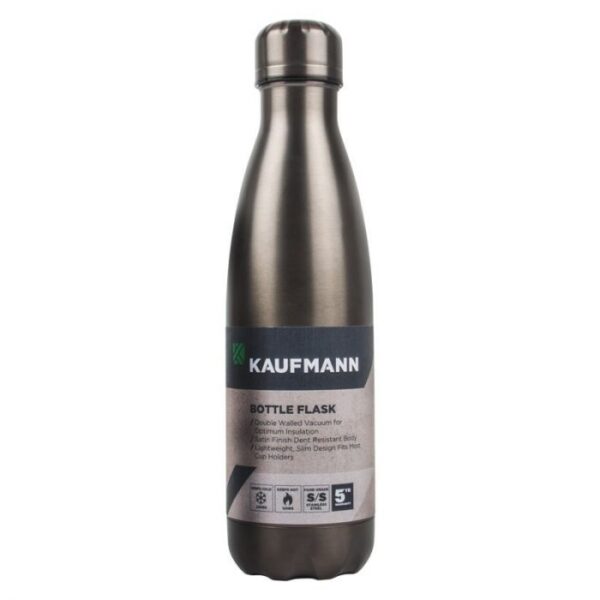 KAUFMANN FLASK BOTTLE S/STEEL GRY 500ML