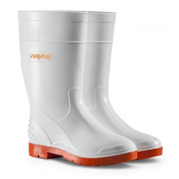 WAYNE GUMBOOT LADIES HALF L WHITE/RED SIZE 4
